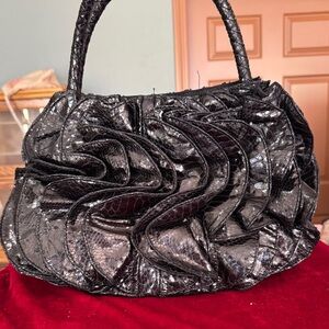 Sondra Roberts Shiny Black Shoulder Bag